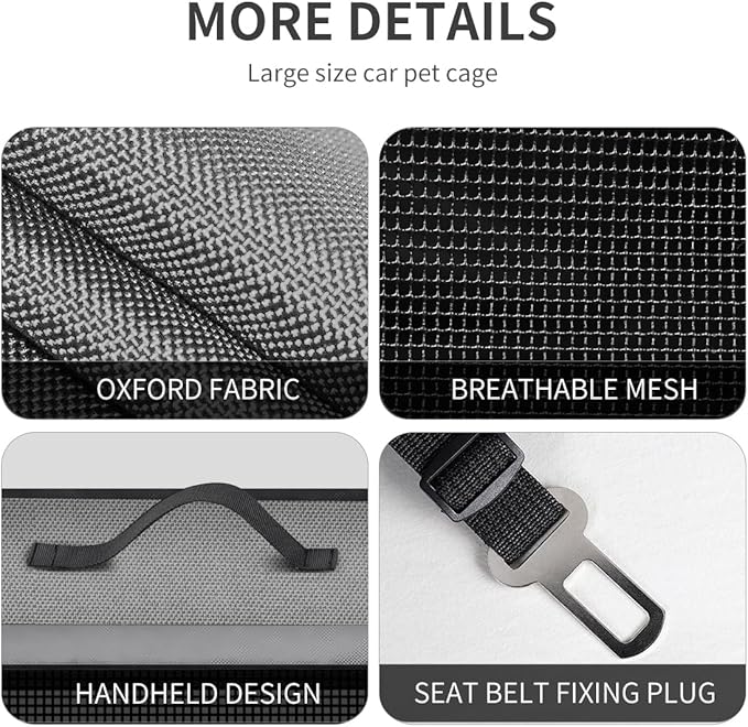 Double Cat Car Travel Carrier, Twin Compartment Show House Cat Cage/Condo,Portable Pet Crate for 2 Cats Travel Double Dog Crate Set for Long Distance Travel