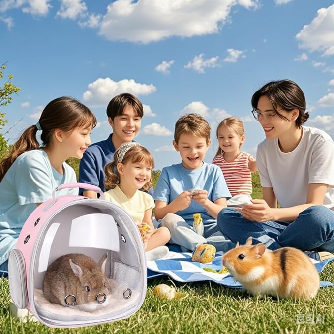 Portable Small Animal Backpack Travel Breathable Pet Carrier Bag Cages for Guinea Pig, Rabbit, Bearded Dragon, Squirrel, Tortoise, Bird, Lizard, Sugar Glider