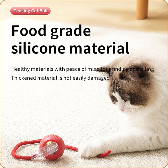 Cat Toys Hanging Door Electric and Moving Ball, Cats Toy Interactive for Indoor for Bored Feather Toys Kitten Rechargeable Door Hanging Automatic Retractable String(White)