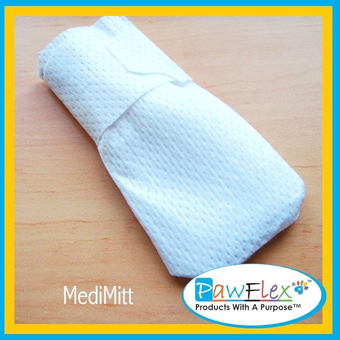 Medimitt Paw Bandages for Dogs, Cats and Pets – Stretchy Medical Booties, First Aid for Paws – Non Slip, Non Adhesive, Breathable, Disposable, Washable, Adjustable Strap, Value Pack (Small 20-Pack)