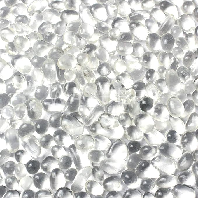 WAYBER Glass Stones, 1Lb/460g Irregular Sea Glass Dercorative Rocks Non-Toxic Artificial Crystal Pebbles for Aquarium Decoration/Vase Filler/Table Scatter/Handcraft/Jewelry Making/Gems Display, Clear