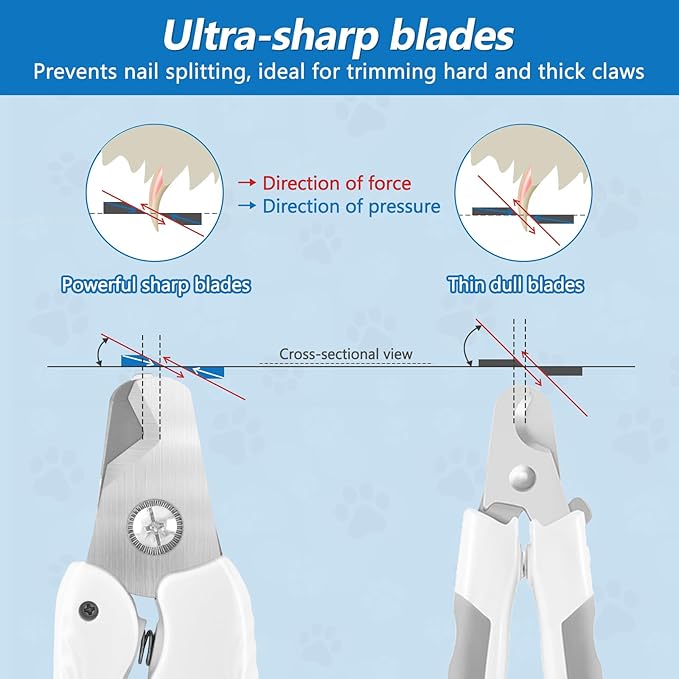 2-in-1 Led Cat Dog Nail Clipper & Nail Grinder with Lights,Rechargeable Pet Nail Trimmers with Nail File,Protective Guard,Quick Sensor,Pet Claw Clippers for Medium Small Dogs Cats Rabbits