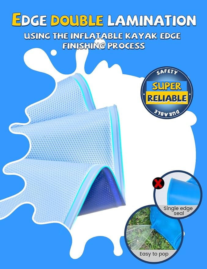 VISTOP Non-Slip Splash Pad for Kids and Dog, Thicken Sprinkler Pool Summer Outdoor Water Toys - Fun Backyard Fountain Play Mat for Baby Girls Boys Children or Pet Dog (67 inch, Red&Yellow&Green&Blue)