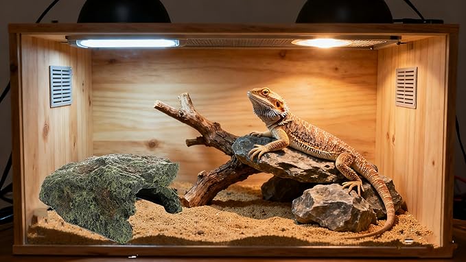 Bearded Dragon Reptile Hideout Cave,Natural Habitat Decor for Bearded Dragon, Leopard Gecko, Lizards Turtles,Terrarium Tank Accessories