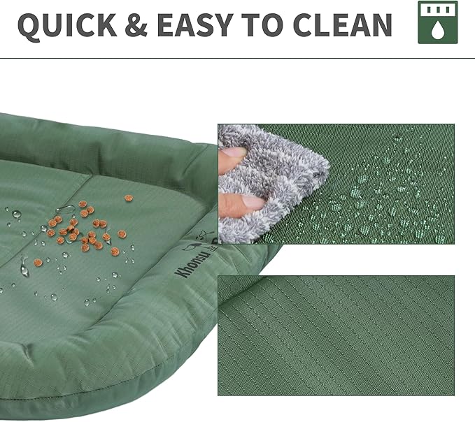 KHONSU PET Durable Dog Bed Tough and Tear Proof Dog Crate Bed, 800lbs Tear Strength PVC-Backed Waterproof Ped Bed Mat Indoor & Outdoor Use for Dogs up to 110 lbs