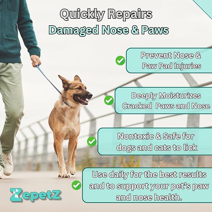 Lick-Safe Organic Paw & Nose Balm for Dogs, Cats & More โ All-Natural, Vegan, Hypoallergenic โ Heals, Protects & Restores Dry, Cracked Paws, Snouts & Elbows โ Aloe, Avocado Oil, Beeswax โ 1.75 oz