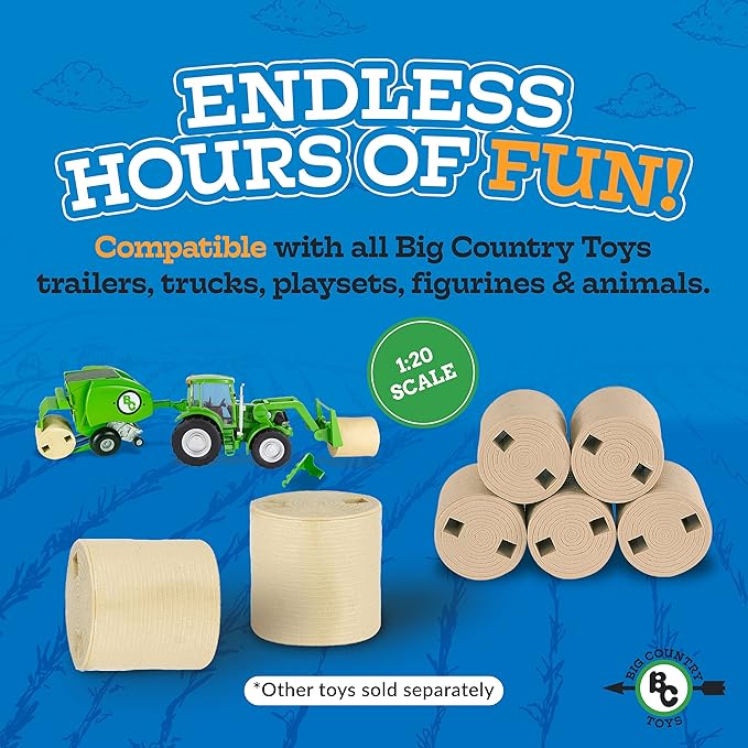 Big Country Toys 5-Piece Hay Bale Set - Toy Hay Bales for Farm Animal Toys for 3 Year Old Boys & Girls
