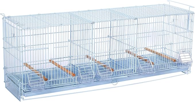 LOT of 2 Extra Large 38"x11"x15"H Stackable Breeder Bird Flight Triple Cage with Removable Double Center Divider and Breeding Nest Box Doors