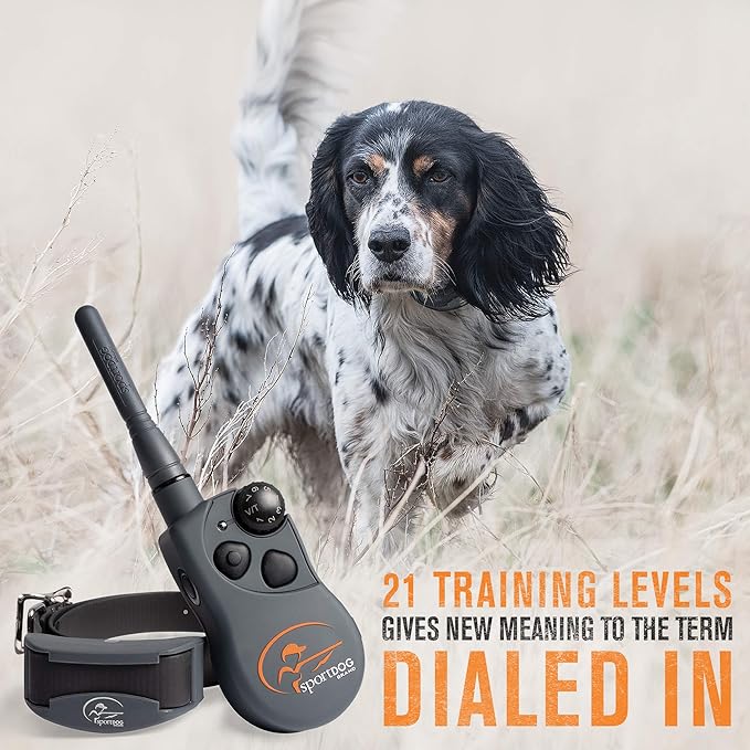 SportDOG Brand SportHunter 825X Dog Training Static Collar with Remote, 1/2 Mile Range Waterproof Dog E-Collar, Submersible up to 25 Ft, Rechargeable Training Device with Static, Vibrate and Tone