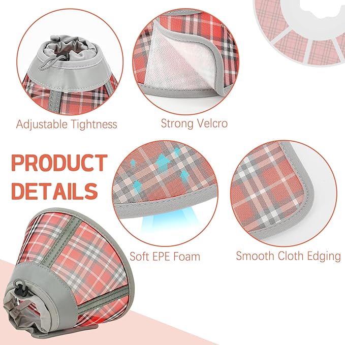 Cat Cone Collar Soft, Cat Recovery Collar for Large Medium Small Cats Kittens, Pet Cone Alternative After Surgery