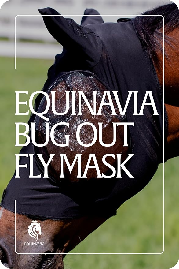 Equinavia Bug Out Fly Mask | Against Flies, Insects, UV Rays - Black - Horse