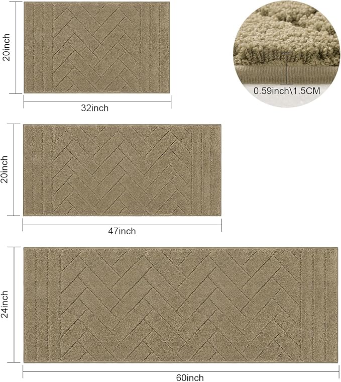 Tindbea Dog Mat for Muddy Paws,Absorbs Moisture Dirt Non-Slip Washable Mud Mat for Dogs,Soft Rubber Backing Front Inside Pet Rug for Entryway, Mud Dog Paws, Patio(20"x48",Light Taupe)