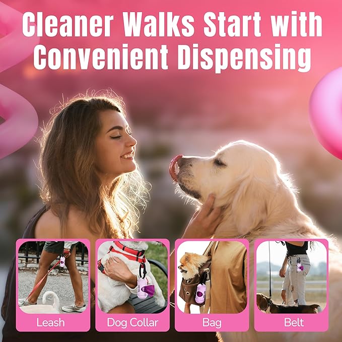 Pet N Pet Poop Bags for Dogs, 288 Counts Lavender Scented Dog Poop Bags Rolls with Leash Dispenser, USDA Certified 38% Plant Based & 62% PE Dogs Waste Bag, Doggie Poo Bag