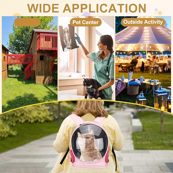 Pet Backpack Carrier, Portable and Ventilated, Oxford Cloth, Dog Cat Travel Bag with Transparent Cover 12.99", (Blue, 1 Pcs), Intended for Hiking/Camping/Traveling