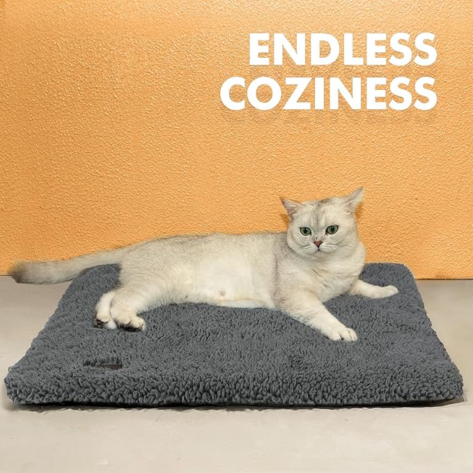 Self Warming Cat Bed Self Heating Cat Dog Mat 24 x 18 inch Extra Warm Thermal Pet Pad for Indoor Outdoor Pets with Removable Cover Non-Slip Bottom Washable Non Electric
