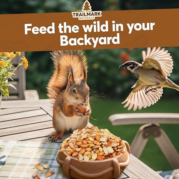 8 LB - Raw Shelled Peanuts For Squirrels, Out of Shell Peanuts For Birds and Wildlife- Squirrel Food, Wild Bird Seed - Grown in The USA