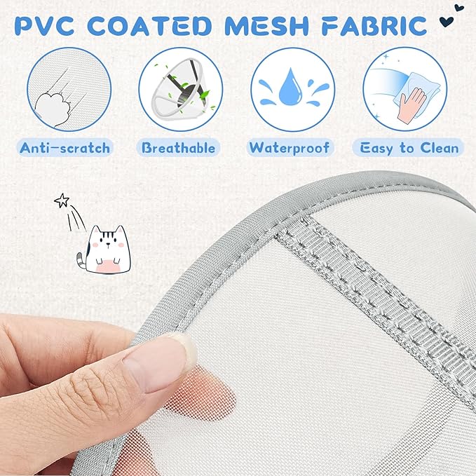 Supet Cat Cone Collar Soft, Air Mesh Recovery Collar to Stop Licking, Breathable Neck Cone Alternative for Small Kitten, Lightweight Cat Head Cone Anti Scratch (S)