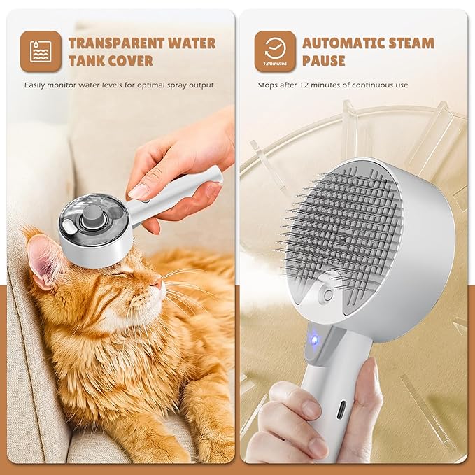 Cat Steam Brush for Shedding Spritz Defur Comb Cloud Care Cat Brush for Indoor Cats Shedding Steam Brushes for Long Short Hair Cats Dogs 2024 New Spray Pet Grooming Brushes for Massage Clean