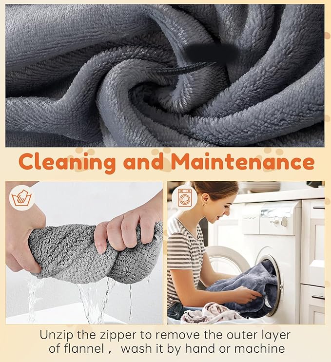 HOPET Dog Cat Heating Pad with Adjustable Temperature Timer, Waterproof Heated Dog Cat Bed with Chew Resistant Cord, Indoor/Outdoor Electric Heating Pad for Dog House,Rescue Cats,Grey,27x15 in