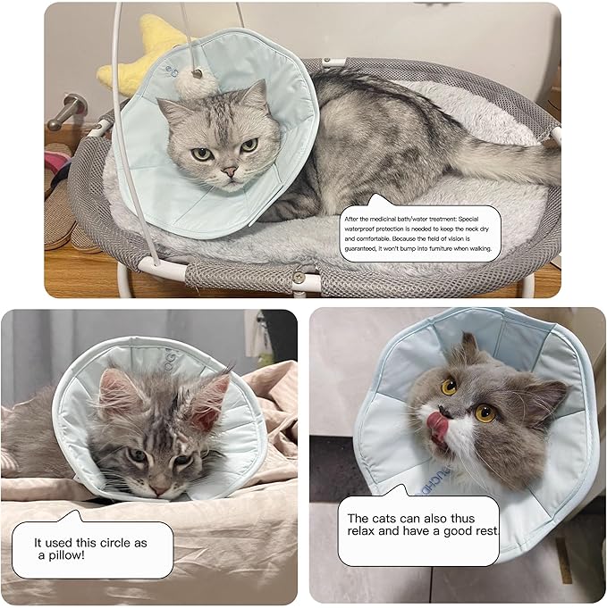 Touchdog Foldable Dog Cone Collar for Cats & Dogs - Adjustable Soft Recovery Collar with Waterproof PU Coating, Lightweight Design, 24.5cm/9.6in Wide Barrier (Pink, S)