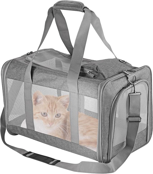 Airline-Approved Pet Carrier Cat Carrier Dog Carrier - Stylish Lightweight, Handheld & Crossbody, Honeycomb Support, Anti-Escape Design for Travel, Walks & Daily Outings