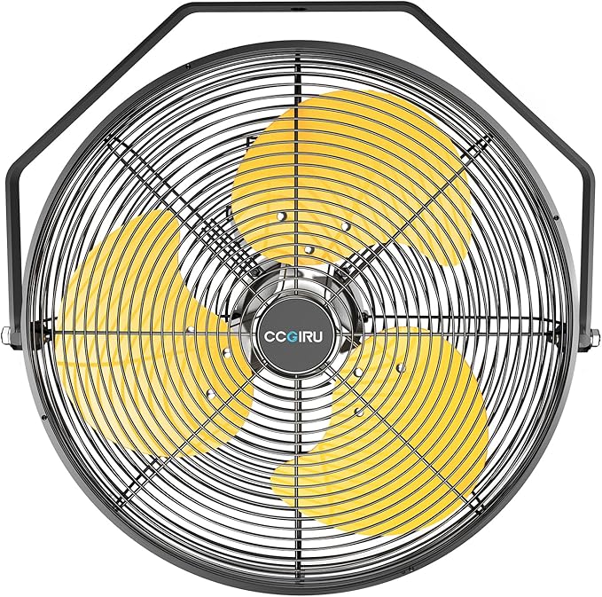 2800 CFM 12" Industrial Wall Mount Fan, High Velocity 3-Speed Professional Metal Wall Mounted Fan with Sealed Motor, Heavy Duty Fan Indoor for Covered Patio, Greenhouse, Gazebo, and Garage, UL Listed