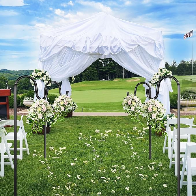 Shepherd Hooks for Outdoor, 1 Pack 62 Inch Bird Feeder Pole with 5 Prongs Base for Hanging Lantern, Hummingbird Feeder, Lightweight Plant, Shepherds Hook for Bird Feeders for Outside