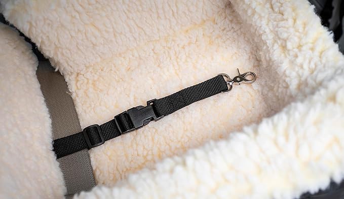 Snoozer Dog Car Seat, Lookout I Dog Booster Car Seat for Small Dogs Under 25lbs, Size: Medium, Fabric: Denim Diamond, Pet Car Seat to Alleviate Car Sickness for Dogs, Removable Machine Washable Cover