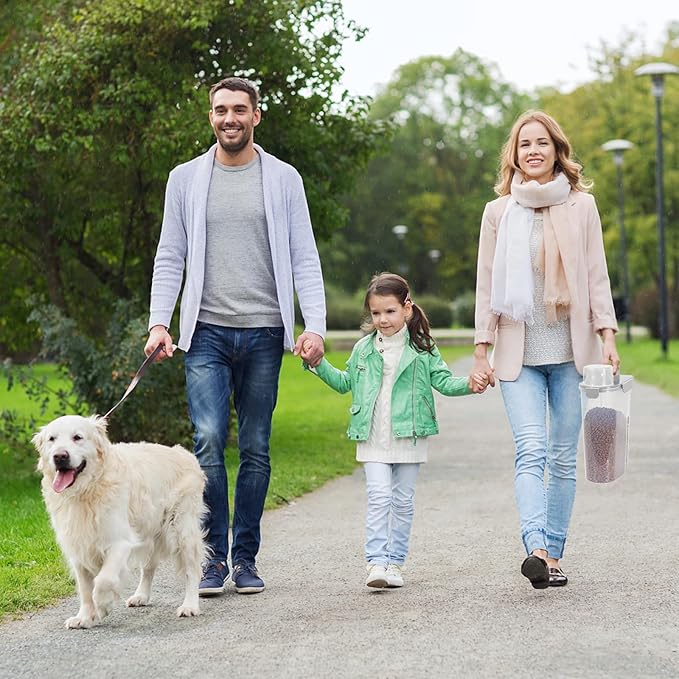 5-7Lbs Dog Cat Food Storage Container with Upgraded Large Nozzle BPA-free, 4 Snap Seals Plastic Pet Food Storage Containers with Handles (2, Light Green+Light Gray, 5L)