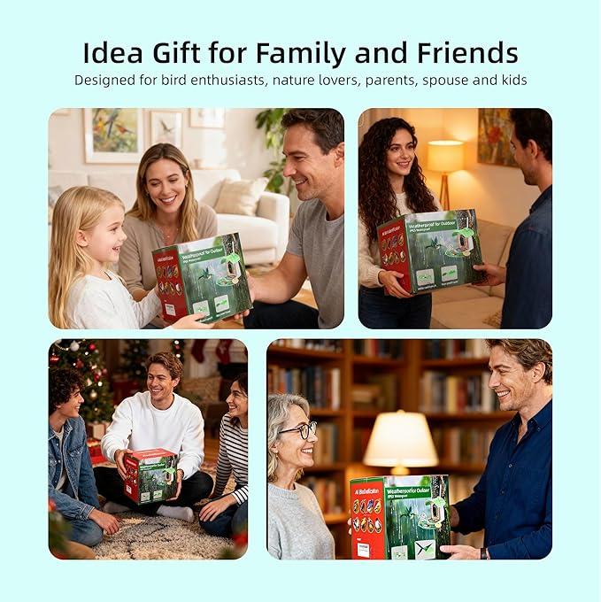 Bird Feeder with Camera, Smart Bird Cam with AI Identify BirdSpecies, Auto Record BirdVideo, Instant Notifications, 2K Video Live Stream Camera with Solar Panel for Birds Lover