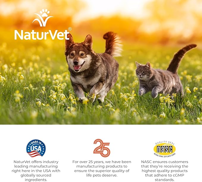 NaturVet Aller-911 Advanced Allergy Aid for Dogs, Cats – Antioxidant-Rich Pet Supplement with Omegas, DHA, EPA – Helps Support Dog Immune System, Cat Respiratory Health, Skin Moisture 60 Ct.