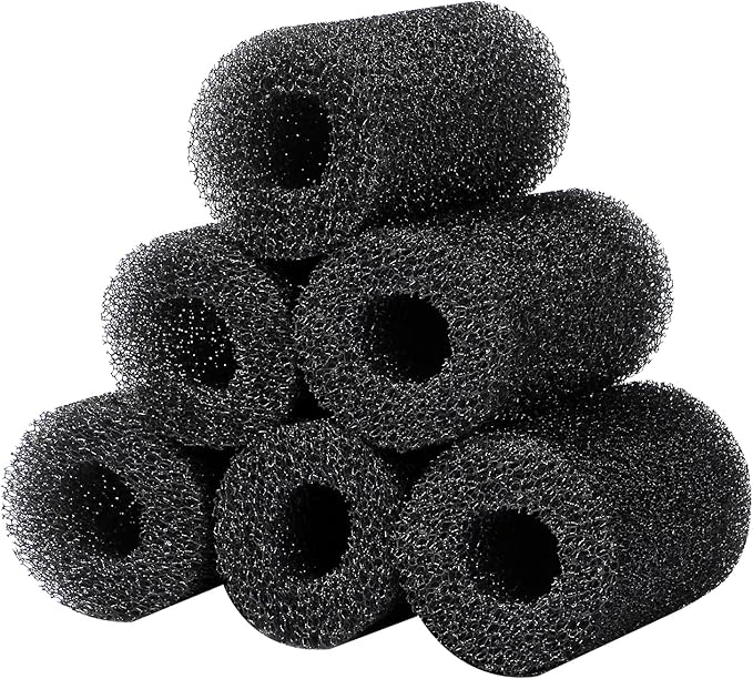 AQUANEAT 6-Pack Pre-Filter Sponge for Aquarium Shrimp Fry Fish Tank Filter 0.6” Intake, Replacement Foam Cover