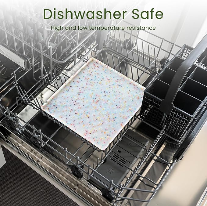 Ptlom Dog Food Mat Anti-Slip Dog Bowl Mats for Food and Water, Waterproof Pet Placemat Prevents Messy Spill to Floor, Silicone Puppy Feeding Tray for Small, Medium and Large Dogs Cats