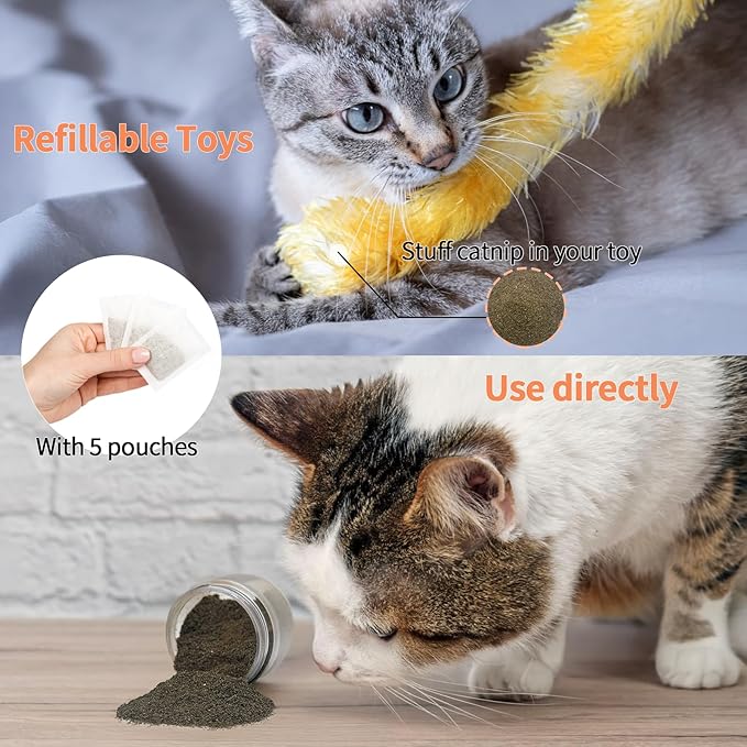 Premium Catnip for Cats & Kittens β Cold-Processed, High Potency Nepetalactone, 100% Pure Leaf-Only Catnip for Toys, Scratchers, Refills, Stimulates Play & Protects Furniture - 45g