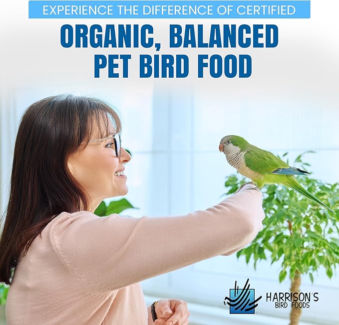 Harrison's Bird Foods HOPP Premium Pellets – Organic, Nutritionally Balanced Food for Small to Medium Pet Birds, Cold-Pressed, Low Fat, Vet-Developed, 5LB