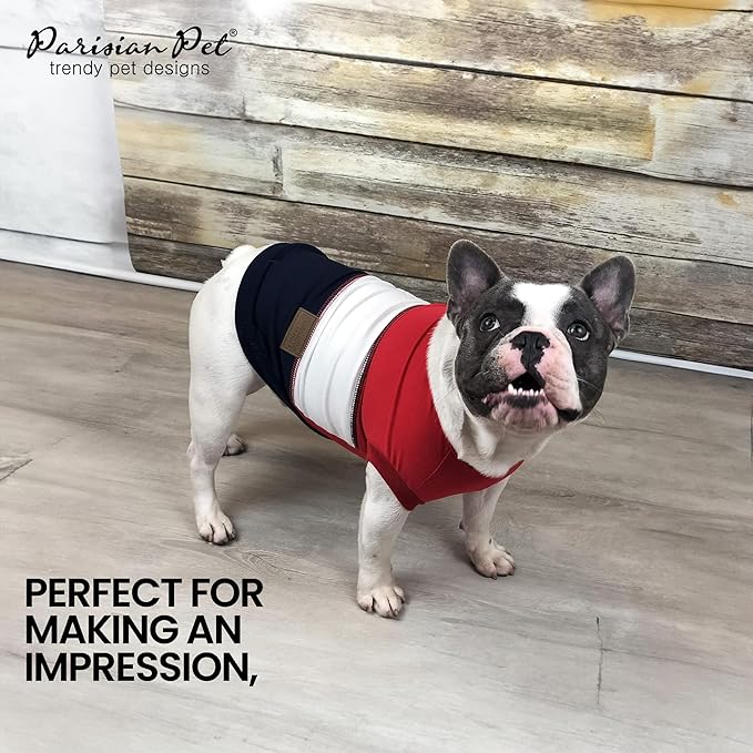 Parisian Pet Embroidered Worlds Champion' Sleeveless Color Block Machine Washable Dog Tee Shirts - XL