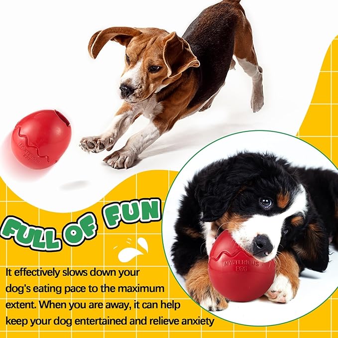 Aliceset 2 Pack Durable Freezable Dog Chew Toys for Aggressive Chewers Interactive Treat Dispensing Puzzle Toy for Large & XL Dogs Keeps Cool & Busy (Red)