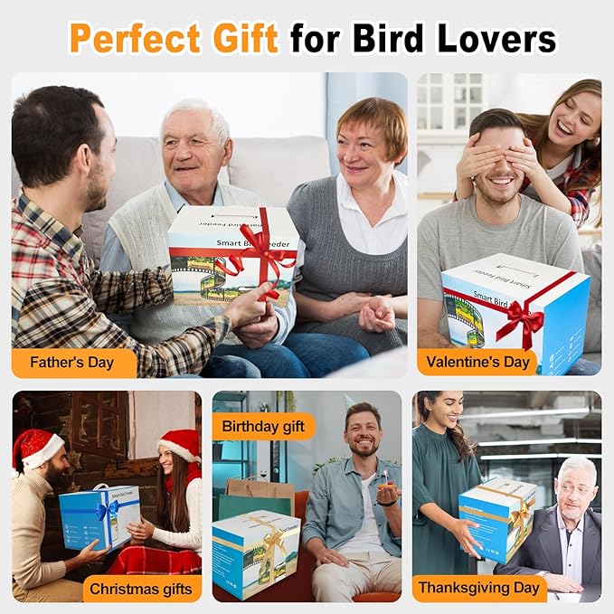 Smart Bird Feeder with Camera,Premium Bamboo Wood–2.5K UHD AI-Powered Recognition, Solar Powered & Waterproof Outdoor Wireless Design, Auto-Detects 12K Species–Ideal Gift for Bird Watching