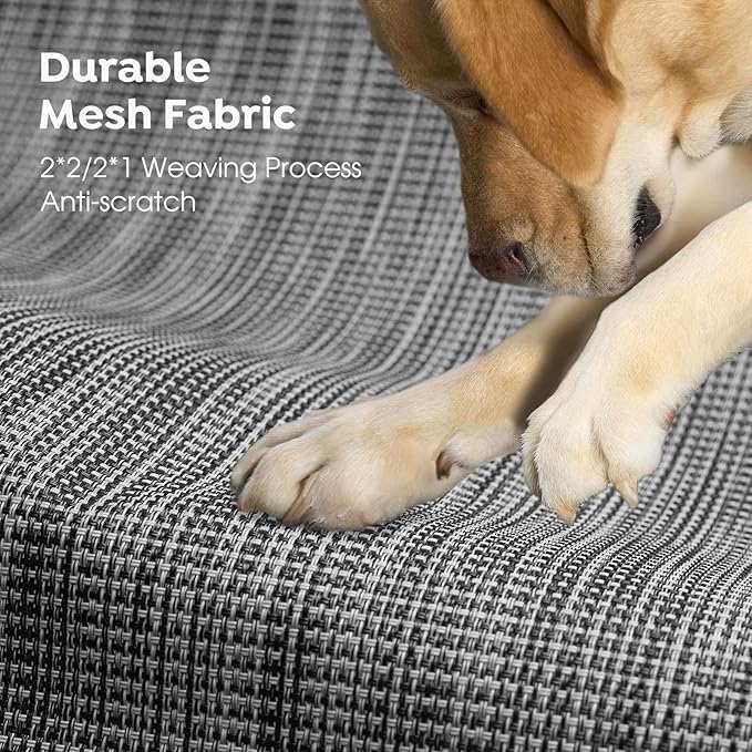 Veehoo XL Outdoor Elevated Dog Bed, Raised Dog Cot for Extra Large Dogs, Cooling Washable Waterproof Pet Hammock Beds with Slope Headrest, Breathable Mesh and Sturdy Frame, X-Large, CWC2204