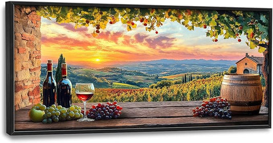 Large Sunrise Landscape Wall Art for Living Room, Sunset Scenery Canvas Oversized Wall Decor for Dining Room, Farmhouse Framed Pictures Painting Print Artwork for Bedroom Office 60L" x 30W"