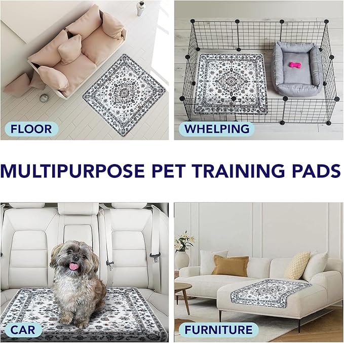 Washable Pee Pads for Dogs - Super Absorbent Reusable Puppy Training Pads - 100% Waterproof, Leak-Proof & Non-Slip Whelping Pads for Pet Housebreaking