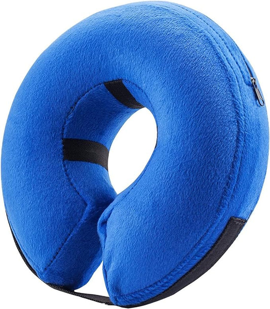 BENCMATE Inflatable Dog Cone Collar Alternative, Soft Dog Cone for Small Medium Large Dogs and Cats, Neck Recovery ECollar Donut Collar After Surgery (Medium+, Blue)