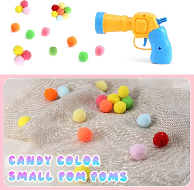 21Pcs Cat Ball Toy Launcher - Includes 20 Colorful Plush Cat Balls and Exciting Launcher Set,Funny Interactive Cat Toys for Bored Indoor Adult Cats, Cute Kitten Kitty Toys
