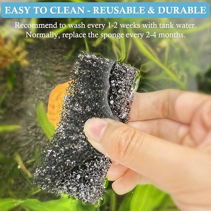FEDOUR Submersible Aquarium Internal Filter, Filter with Water Pump for Fish Tank up to 35 Gallon (Sponge 4pcs for 8W)