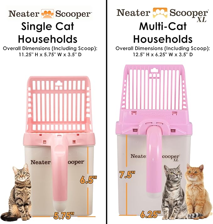 Neater Pet Brands Neater Scooper XL Cat Litter Scoop, 15 Refill Bags – Extra-Large Capacity Mess-Free Cat Litter Scooper with Bag for Large & Multiple Cats, Spill-Proof Litter Box Scooper with Holder