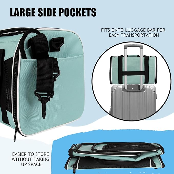 Carriers Soft-Sided Large Pet Carrier for Cats Dogs Small Animals Up to 25Lbs,Top Load Carrier,Ventilated Design,Portable Cat Carrier Airline Approved(X-Large,Green)