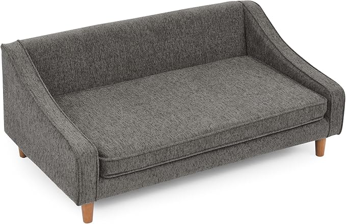 Dog Sofa Couch for Medium to Large Dogs, Durable Pet Sofa with Washable Fabric, Elevated Mini Dog Bed with Wooden Legs for Medium and Large Dogs, Dark Grey