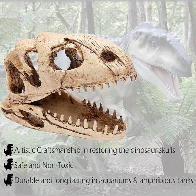 Dinosaur Animal Skull Aquarium Large Dรฉcor Cave Decorations Fish Hideout Tank Betta Tarantula Reptile Snake for Terrarium Decor Ornament Bones Halloween