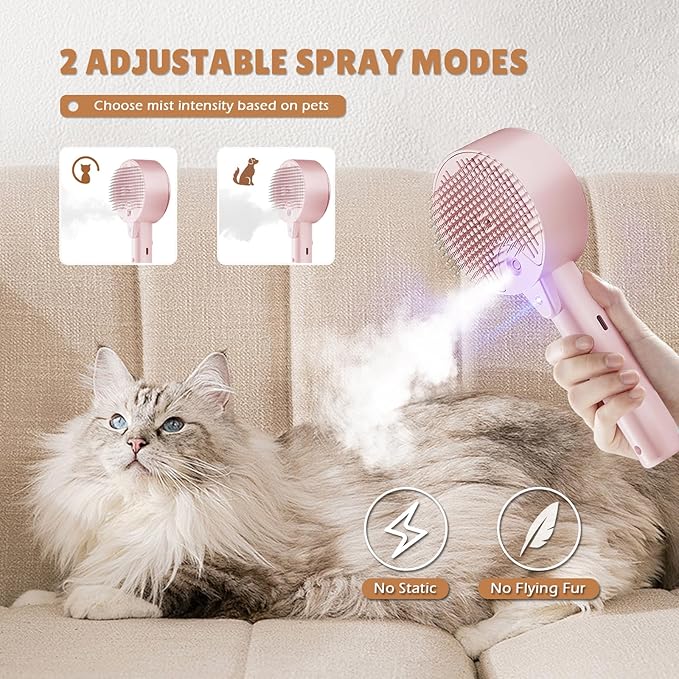 Cat Steam Brush for Shedding Spritz Defur Comb Cloud Care Cat Brush for Indoor Cats Shedding Steam Brushes for Long Short Hair Cats Dogs 2024 New Spray Pet Grooming Brushes for Massage Clean