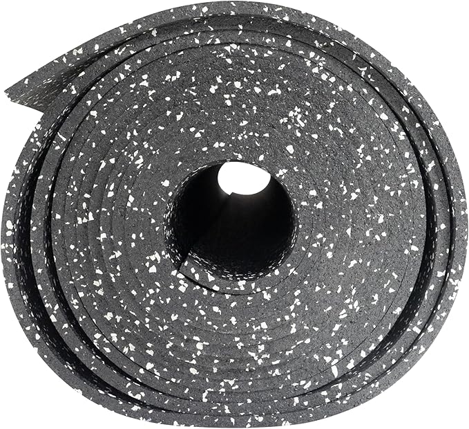 Playsafer Genaflex Rubber Gym Floor Mat, Heavy Duty Commercial Protective Gym Flooring Roll - 8mm Thick (10% Grey, 4' X 15')